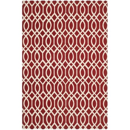 Safavieh Cedar Brook Hand Loomed Square Rug- Coral - Ivory- 5 X 5 Ft. CDR141G-5SQ